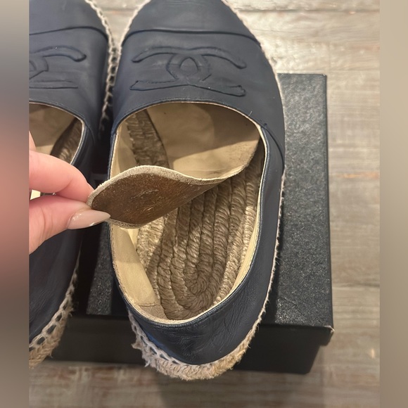 Chanel espadrilles lambskim Navy - Picture 3 of 7